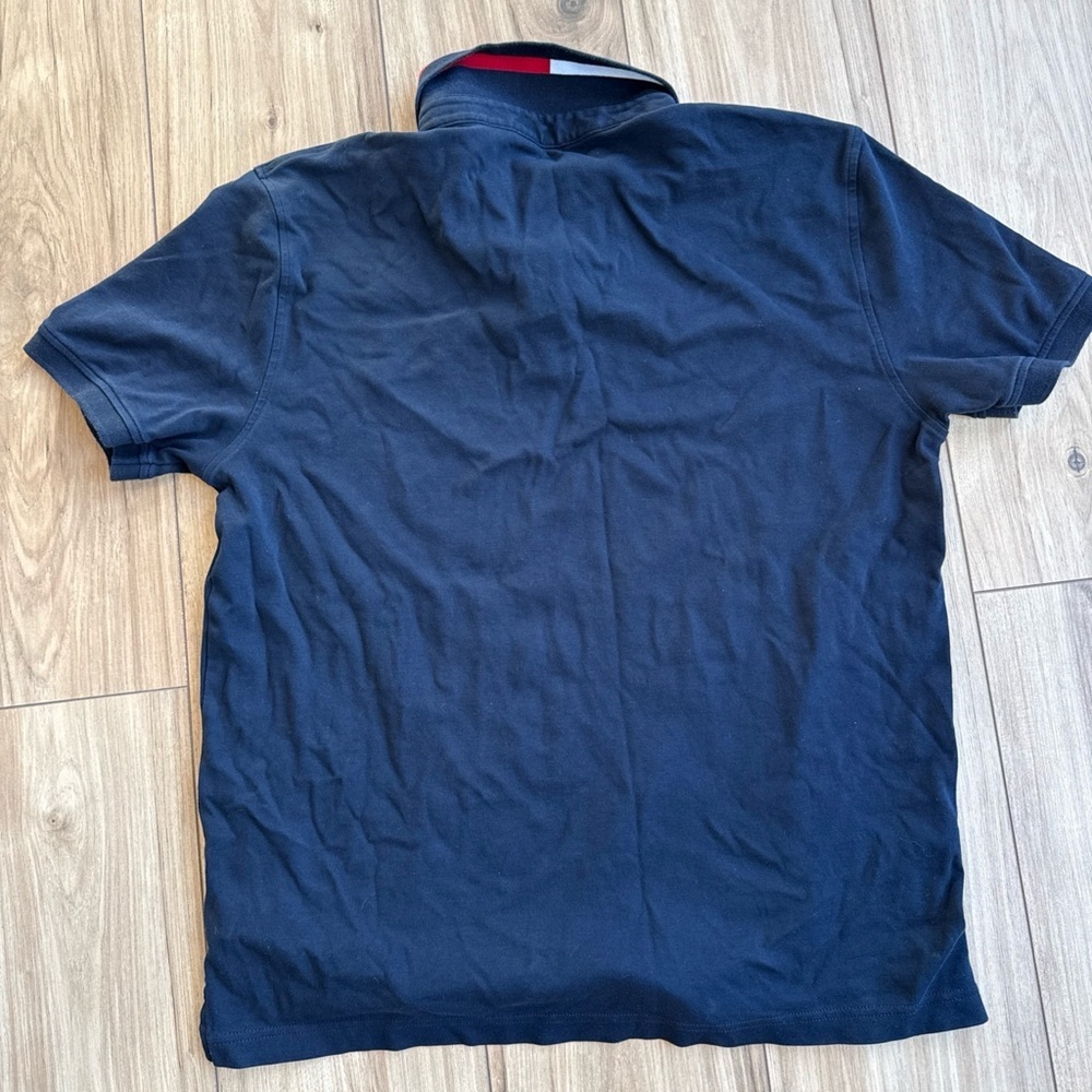 Tommy Hilfiger Men's Navy Blue Polo Shirt, Short Sleeve, Size XL Preppy - Picture 6 of 7